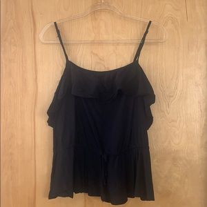 {ASOS} Black Ruffle Tank Top